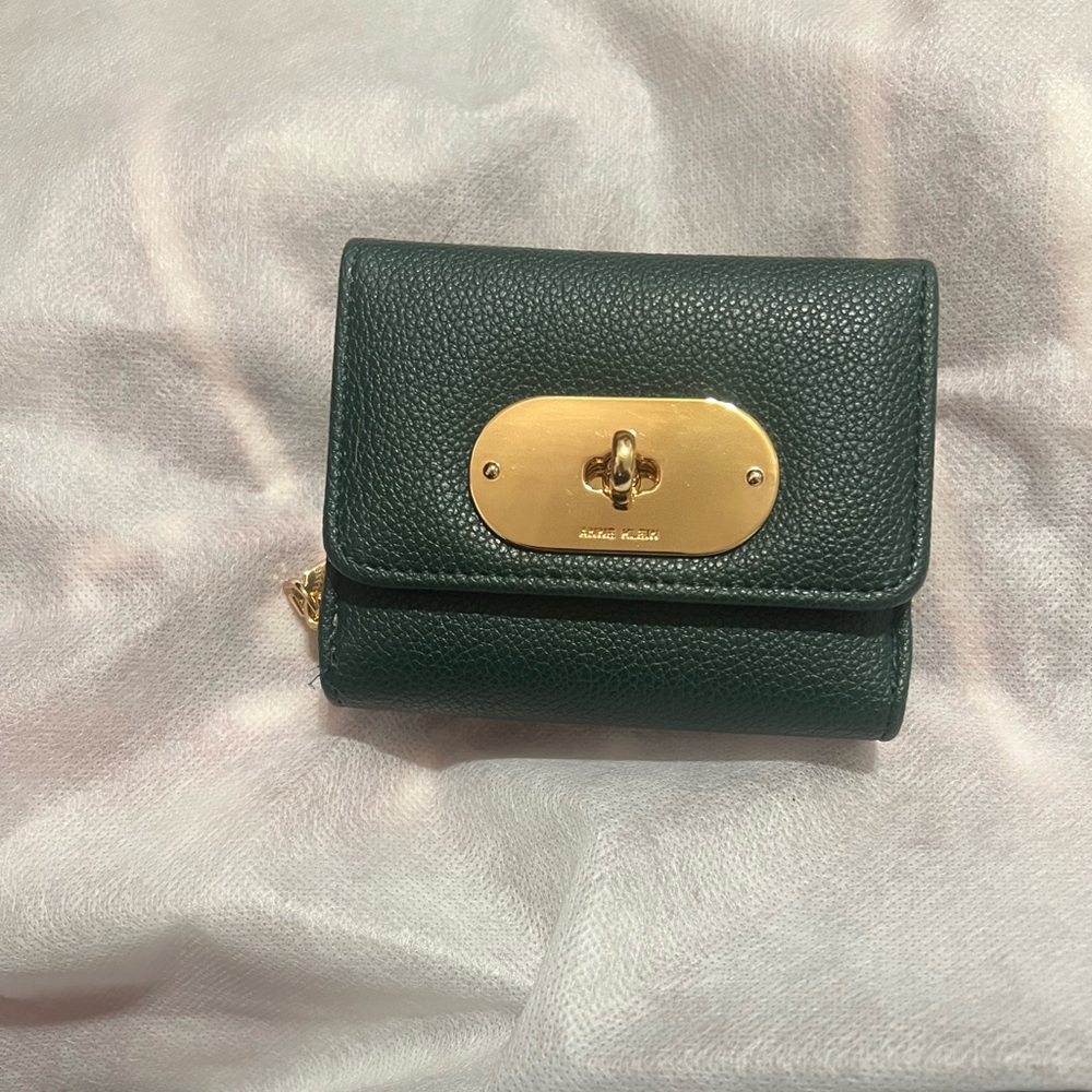 Green Wallet with Gold Accent